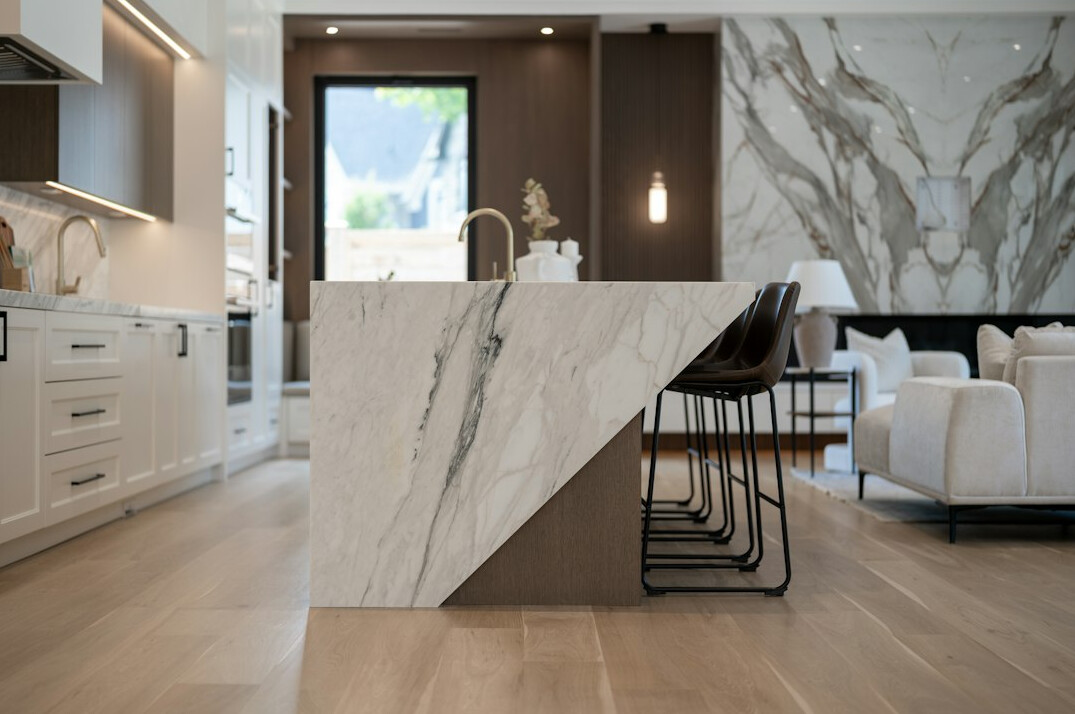 luxury living room with marble floors